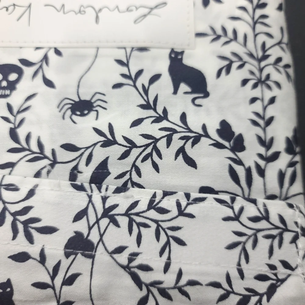 4pc LONDON KAYE Spooky Vines Halloween QUEEN Bed Sheets Black Cats Ghost Skull
